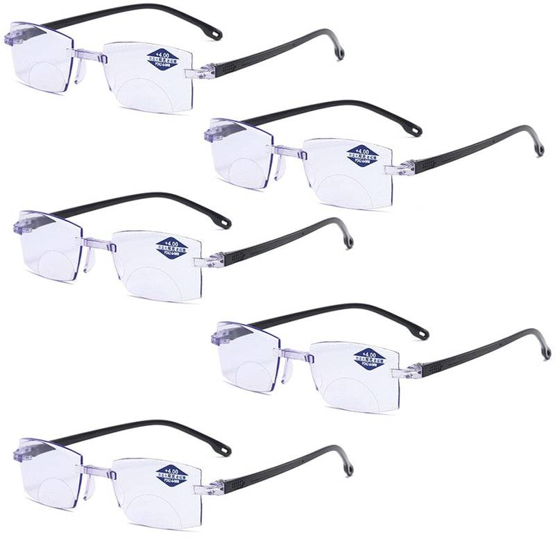 Modern Diamond-cut Multifocal Reading Glasses: Blue Light Blocking - Quid Mart