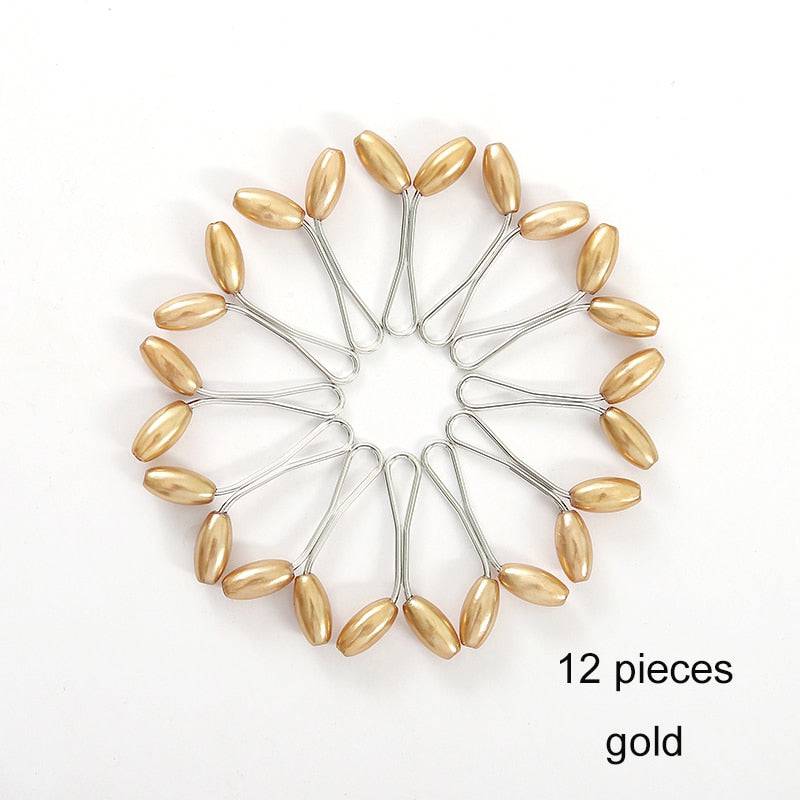 12 pcs Pearl Stylish Scarf Hijab Clips for Women - Quid Mart