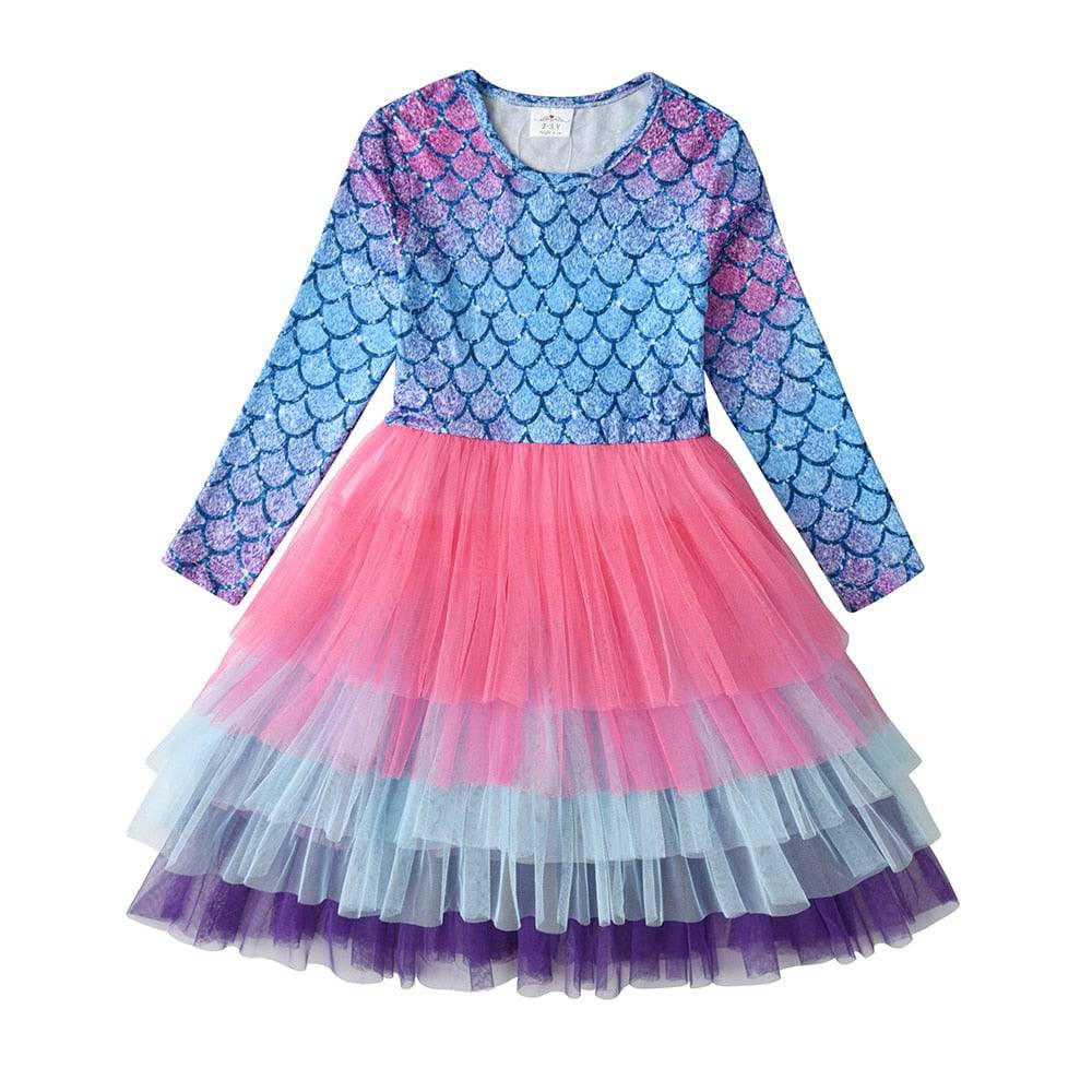 VIKITA Kids Tutu Dress - Long Sleeve Party Vestidos for Girls - Quid Mart