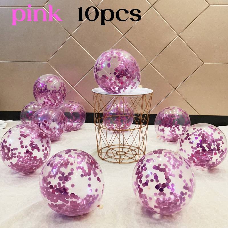 10/20 Star Confetti Balloons Metallic Confetti Latex Transparent Ballon Baby Shower Birthday Party Wedding Decoration Ball Globo - Quid Mart