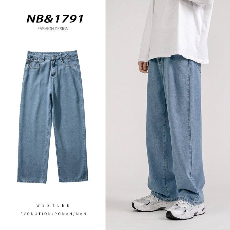 2023 Korean Unisex Baggy Jeans - Wide-Leg Style - Quid Mart