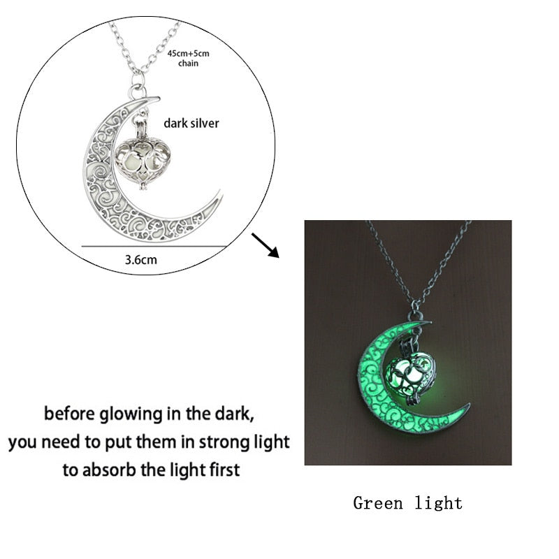 Luminous Dragon Necklace Glowing Night Fluorescence Antique Silver Plated Glow In The Dark Necklace for Men Women Party Hallowen - Quid Mart