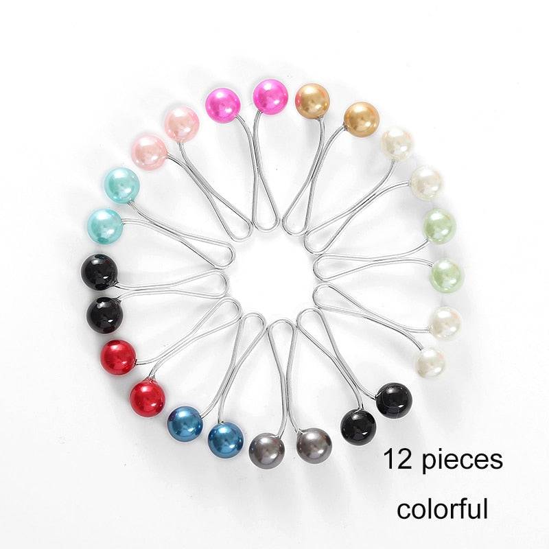 12 pcs Pearl Stylish Scarf Hijab Clips for Women - Quid Mart