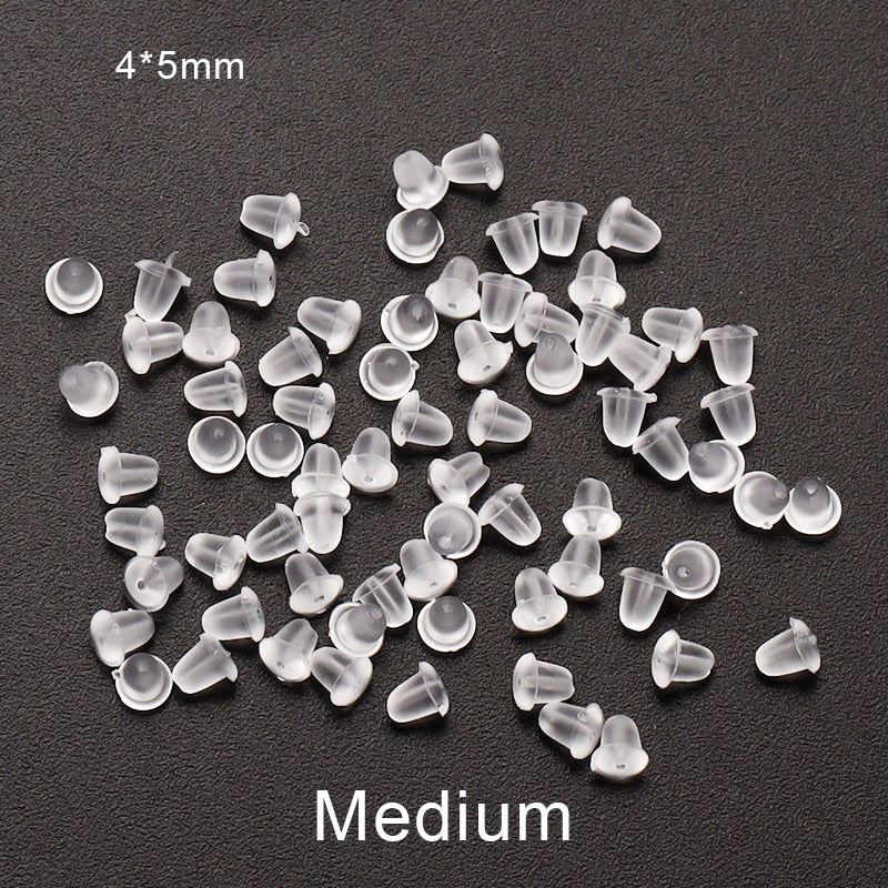 100-500pcs/Lot Rubber Ear Backs Stopper Earnuts Stud Earring Back Supplies For DIY Jewelry Findings Making Accessories Wholesale - Quid Mart