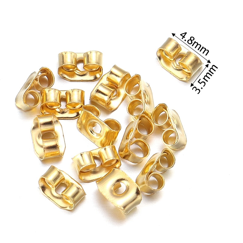 100-500pcs/Lot Rubber Ear Backs Stopper Earnuts Stud Earring Back Supplies For DIY Jewelry Findings Making Accessories Wholesale - Quid Mart