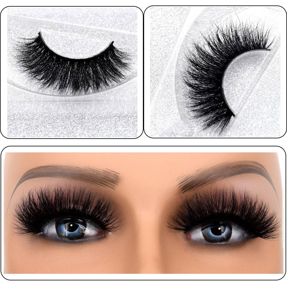 3D Real Mink False Eyelash Strip Mink Lashes Thick Fake False Eyelashes Makeup Beauty Handmade 100% Glitter Packing D101 - Quid Mart