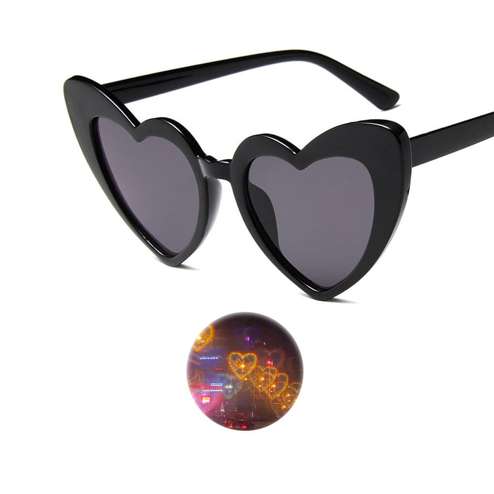 Heart-Shaped Diffraction Sunglasses: Watch Lights Transform at Night - Quid Mart