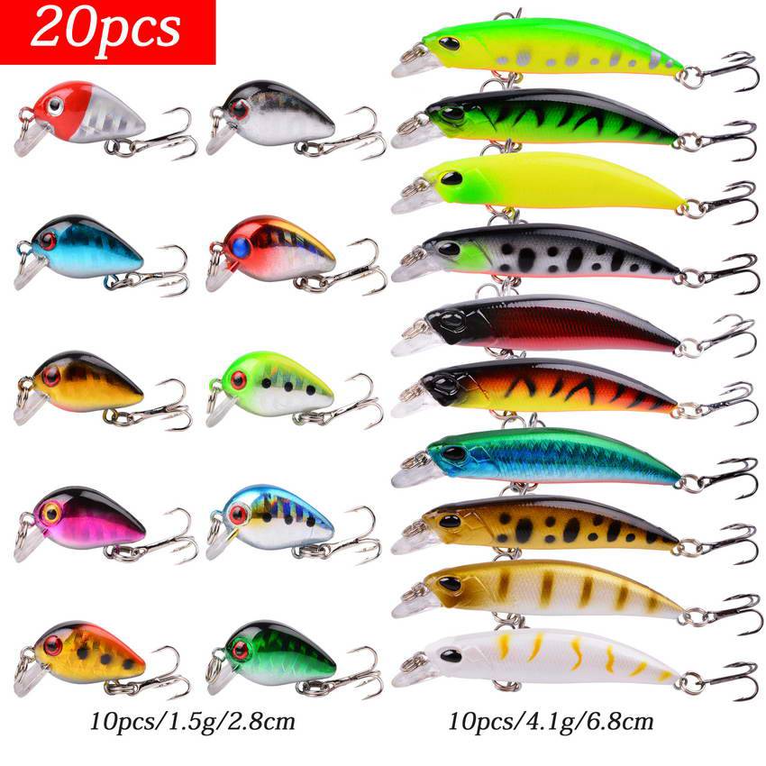 Aorace Fishing Lure Set Fishing Hard Bait Mini Minnow Floating Swing Crankbait Crazy Wobblers Artificial Bionic Crank Lures - Quid Mart