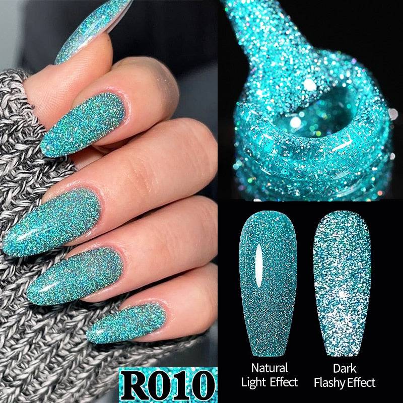 UR SUGAR Sparkling Gel Nail Polish Reflective Glitter Nail Gel Semi Permanent Nail Art Varnish For Manicures Need Base Top Coat - Quid Mart