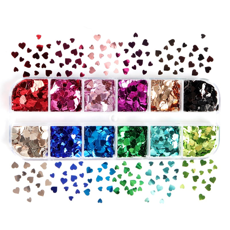 Fluorescence Butterfly Heart Fruits Various Shapes Nail Art Glitter Flakes 3D Colourful Sequins Polish Manicure Nail Decoration - Quid Mart