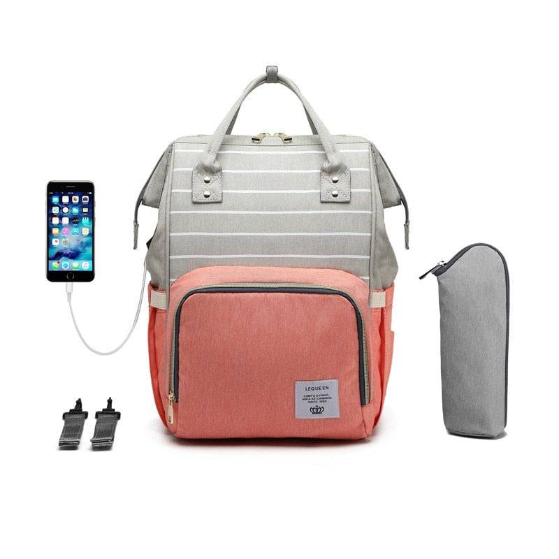 Waterproof Diaper Backpack: Large Capacity with USB - Quid Mart