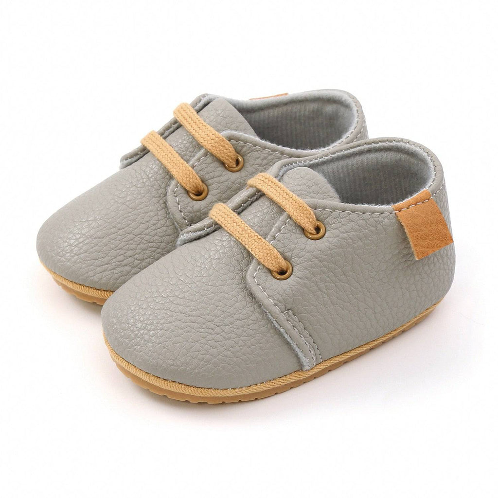 Retro Leather Baby Shoes - Multicolor, Anti-slip, First Walkers - Quid Mart