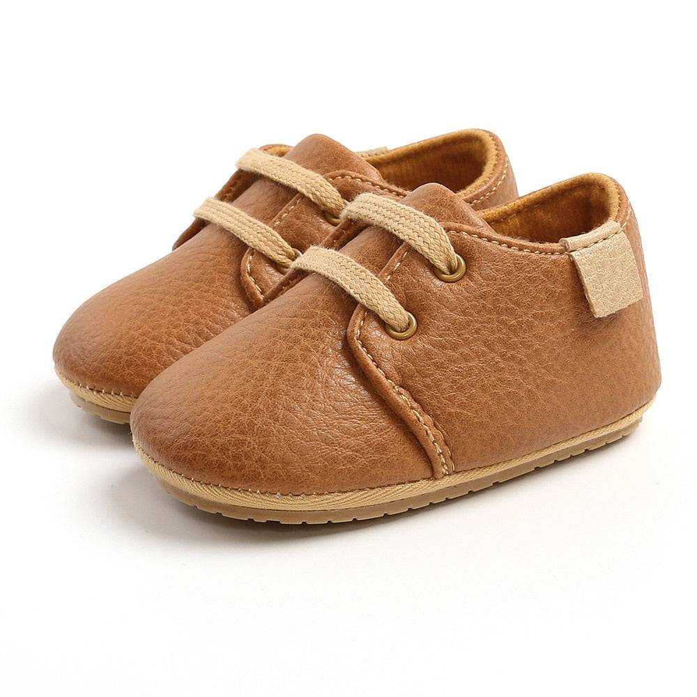 Retro Leather Baby Shoes - Multicolor, Anti-slip, First Walkers - Quid Mart