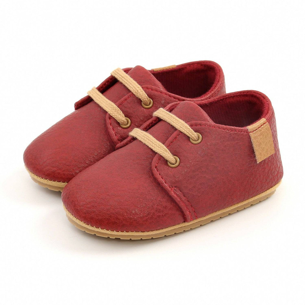 Retro Leather Baby Shoes - Multicolor, Anti-slip, First Walkers - Quid Mart