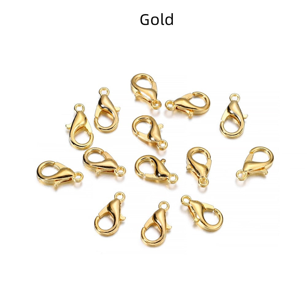 50pcs/lot Jewelry Findings Alloy Lobster Clasp Hooks For Jewelry Making Necklace bracelet Chain DIY Supplies Accessories - Quid Mart