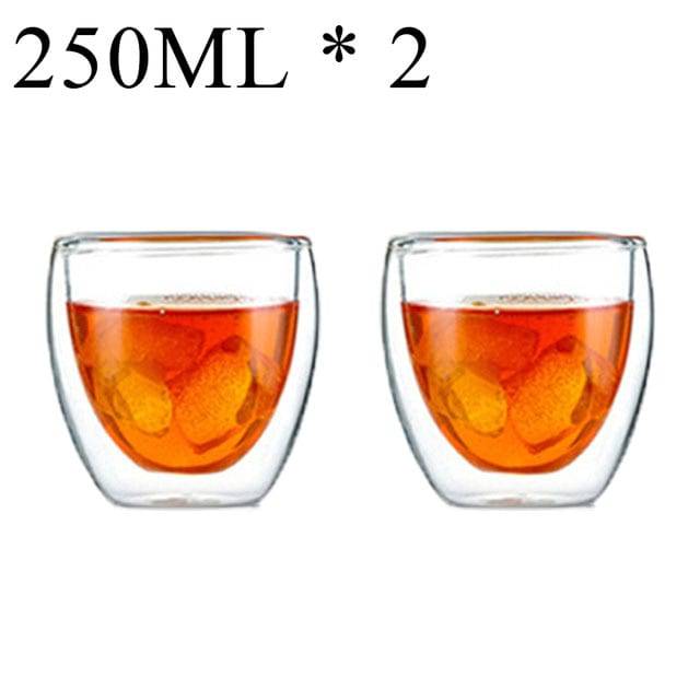 1-6pcs Heat Resistant Glass Mug Double Wall High Borosilicate Coffee Cup Milk Lemon Juice Beer Cup Bar Drinkware Creativity Gift - Quid Mart