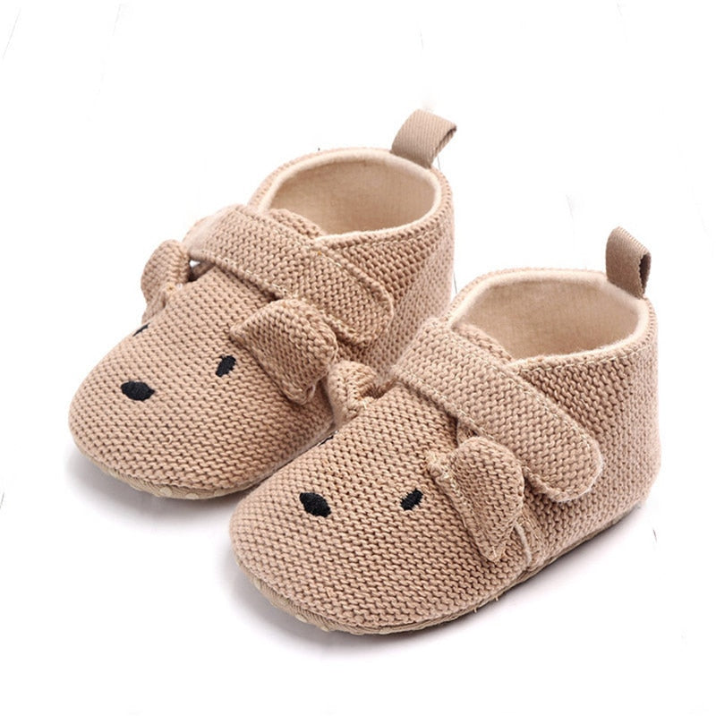 Cute Baby Knit Slippers: Adorable Cartoon Anti-slip Crib Shoes - Quid Mart