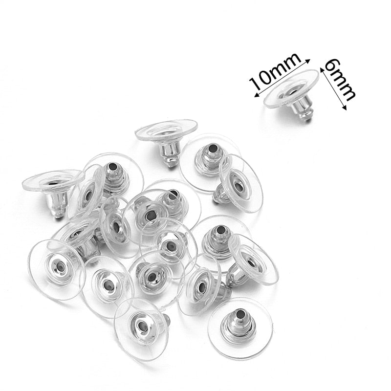 100-500pcs/Lot Rubber Ear Backs Stopper Earnuts Stud Earring Back Supplies For DIY Jewelry Findings Making Accessories Wholesale - Quid Mart