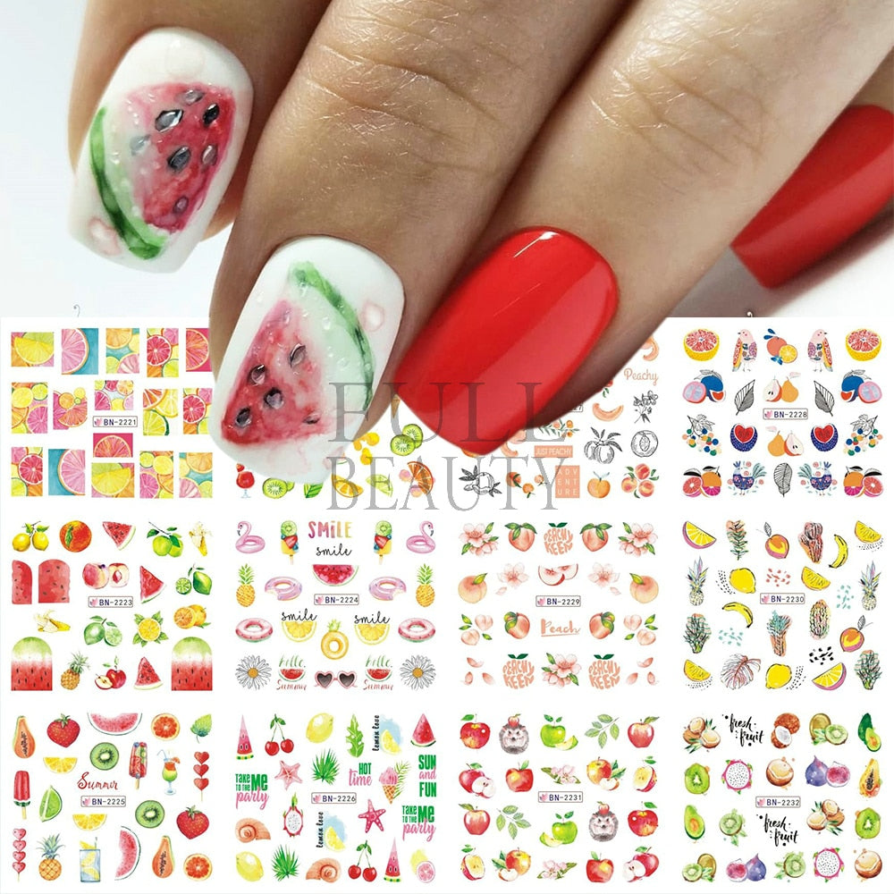 12pcs Valentines Manicure Love Letter Flower Sliders for Nails Inscriptions Nail Art Decoration Water Sticker Tips GLBN1489-1500 - Quid Mart