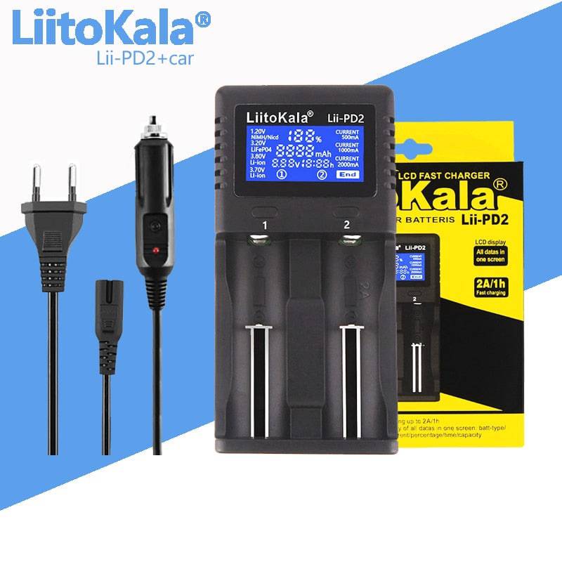 LiitoKala lii-S8 lii-S6 Lii-PD4 Lii-PD2 lii-S2 lii-S4 lii-402 lii-202 battery Charger 18650 26650 21700 lithium NiMH battery - Quid Mart