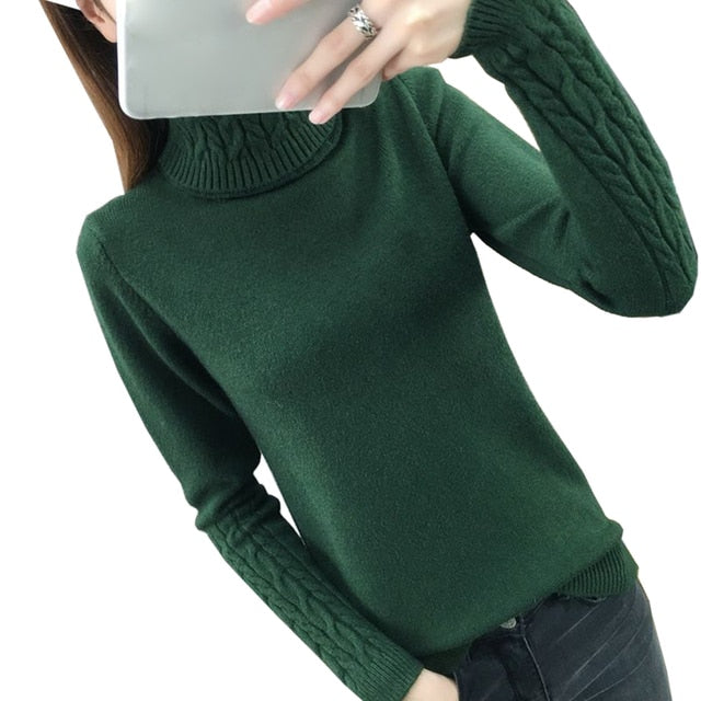 2023 Women's Turtleneck Sweater: Autumn-Winter, Khaki - Quid Mart