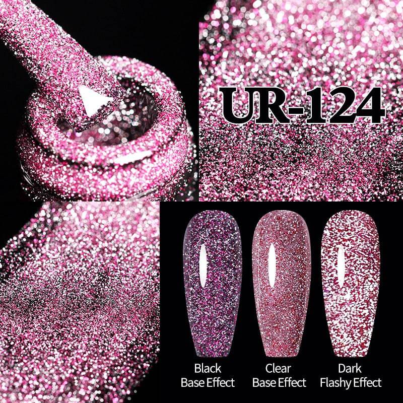 UR SUGAR Sparkling Gel Nail Polish Reflective Glitter Nail Gel Semi Permanent Nail Art Varnish For Manicures Need Base Top Coat - Quid Mart