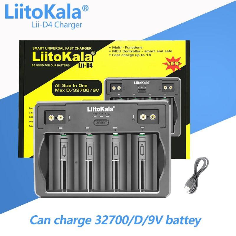 LiitoKala Lii-100 lii-202 Lii-402 Lii-S2 S4 C2 D4 18650 Battery Charger For 26650 16340 14500  LiFePO4 1.2V Ni-MH Ni-Cd smart - Quid Mart