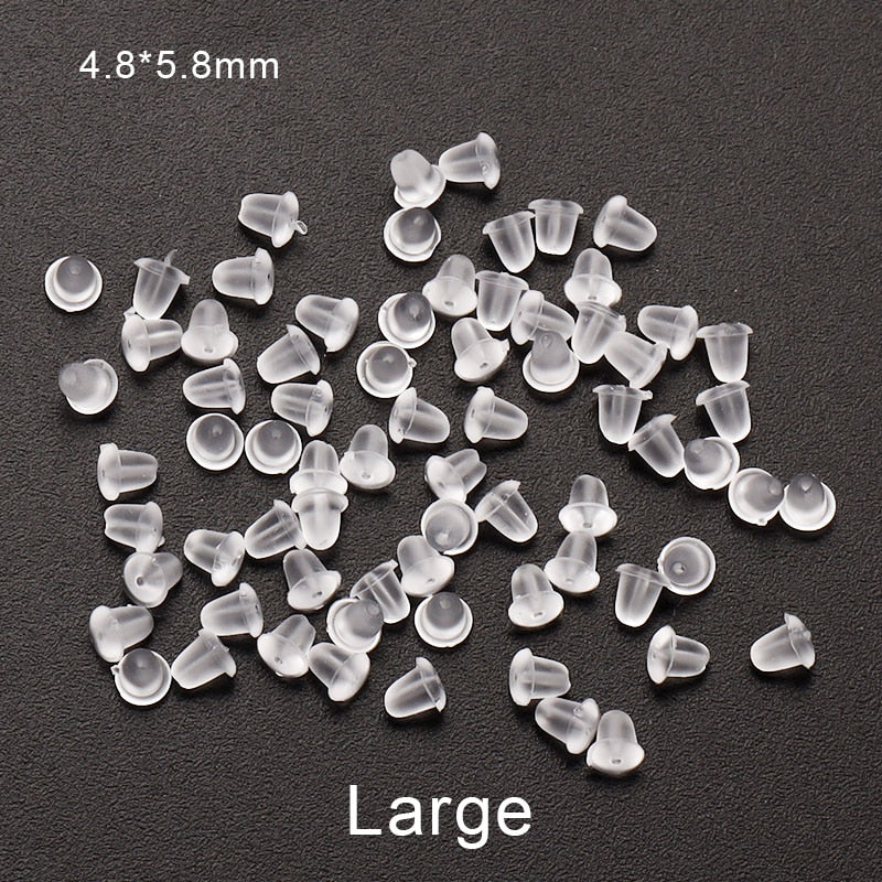 100-500pcs/Lot Rubber Ear Backs Stopper Earnuts Stud Earring Back Supplies For DIY Jewelry Findings Making Accessories Wholesale - Quid Mart