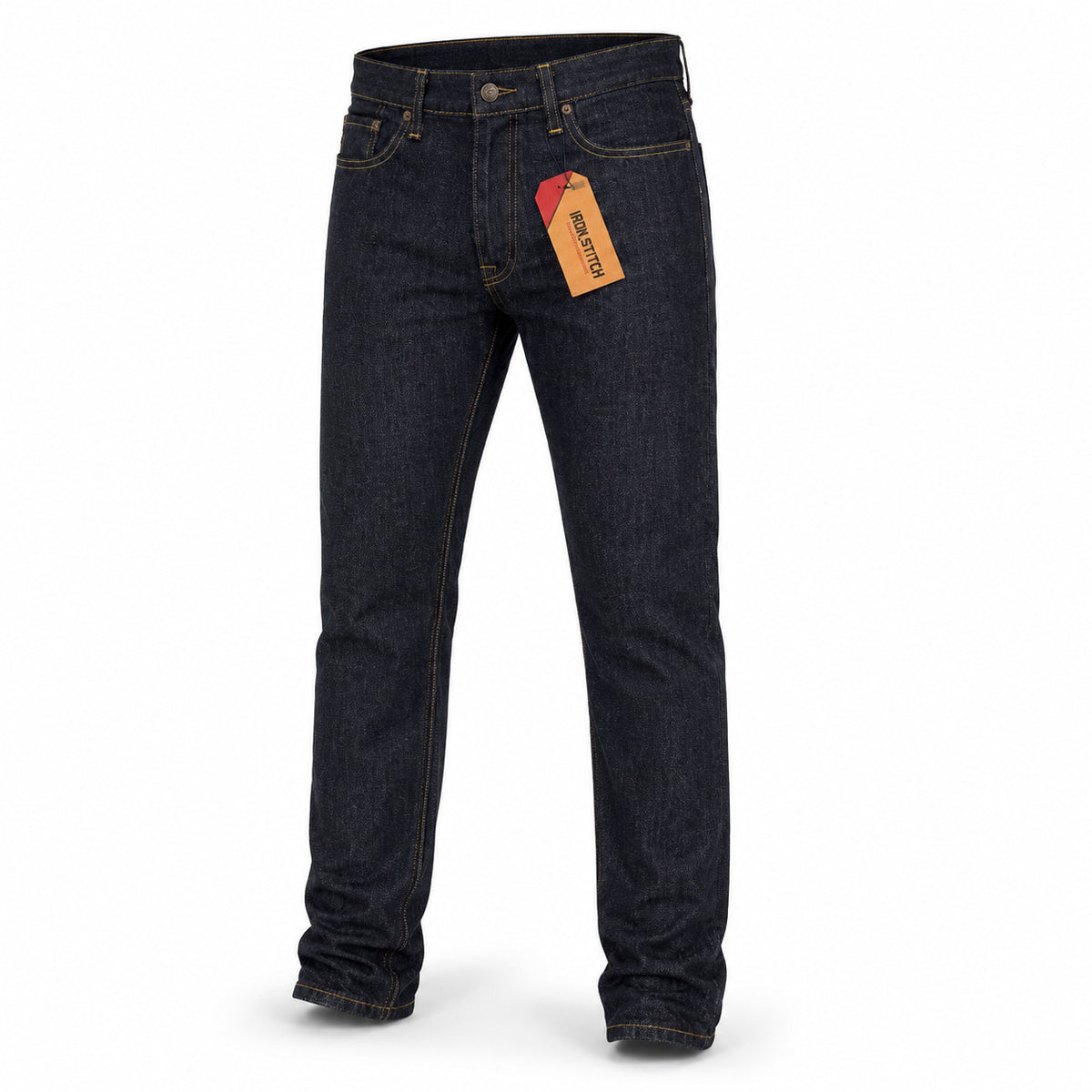 Iron Stitch men's straight leg jeans dark blue – view 2