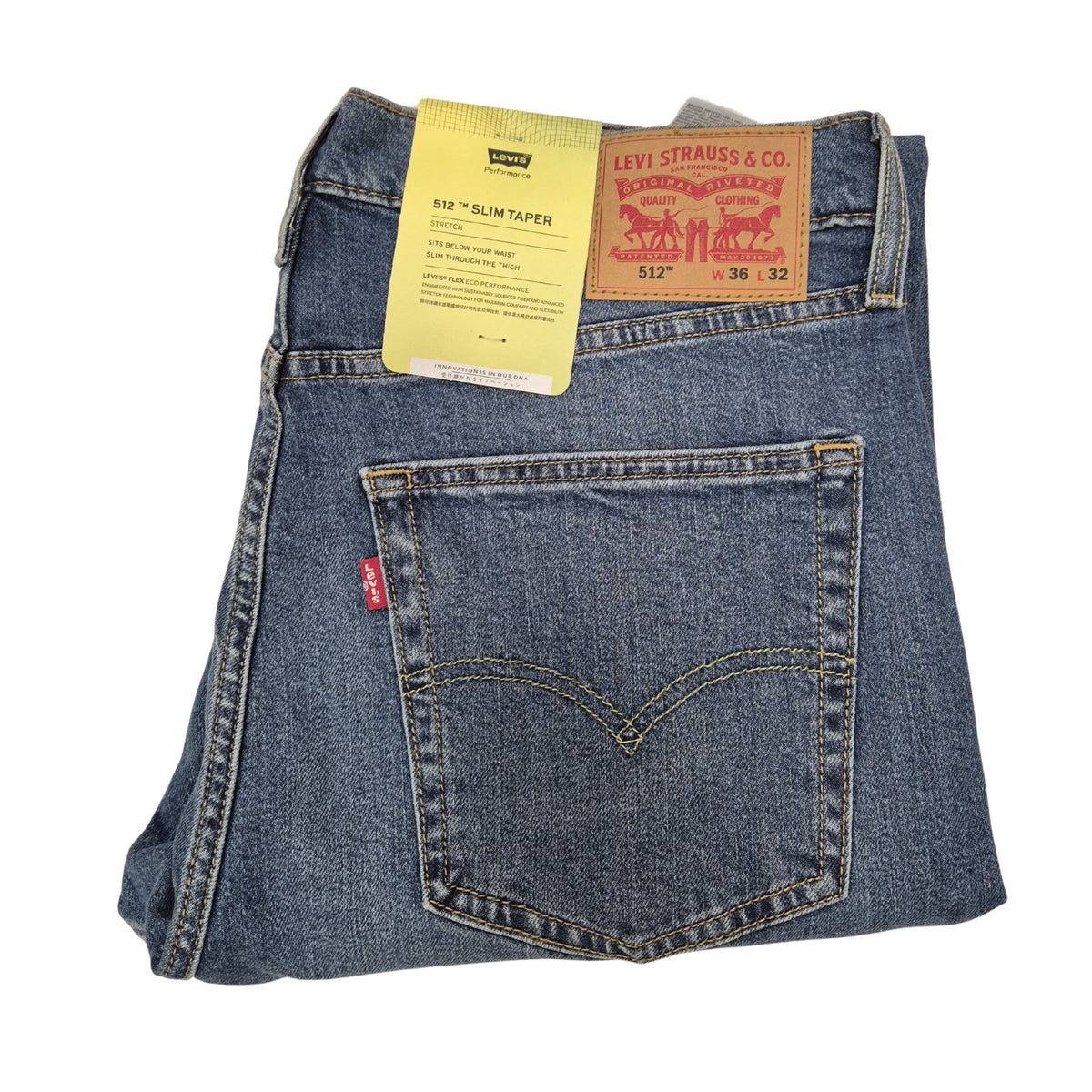 Levi's 512 slim taper men's stretch jeans medium wash blue – view 1