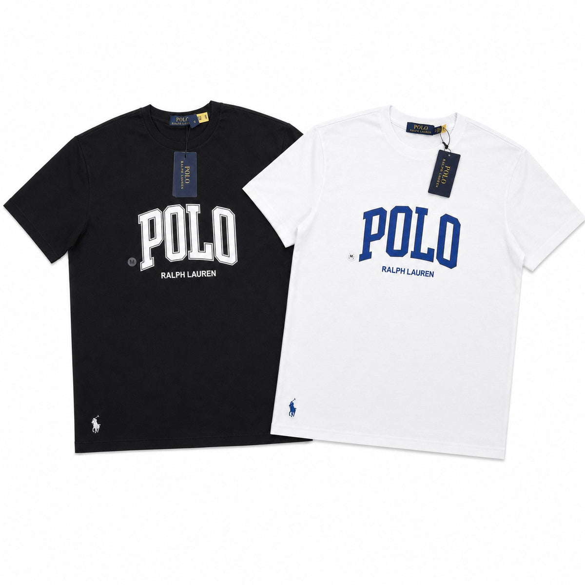 White / Black Polo Ralph Lauren Men’s Logo Crewneck Tee - Quid Mart