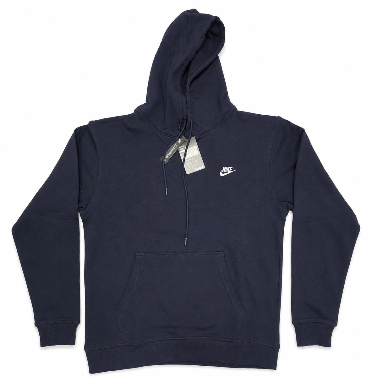 Nike Mens Pullover Hoodie Embroidered Swoosh Black Navy Blue White - Quid Mart