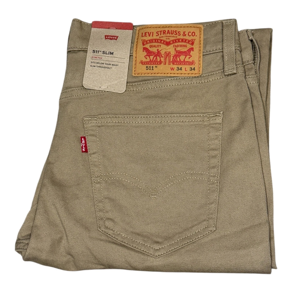 Levi's Original 511 (KHAKI / BEIGE) Slim Fit Mens Stretchable Jeans - Quid Mart