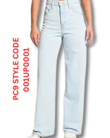 Levi's Cinch Baggy Jeans Light Blue Wash Women's High Rise Wide Leg - Quid Mart