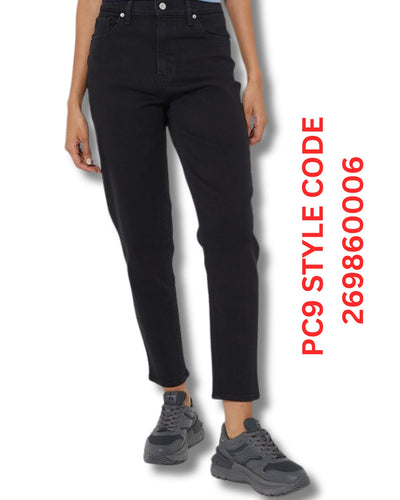 Levi’s High Waisted Mom Jeans Black Relaxed Fit Tapered Leg Stretch Denim