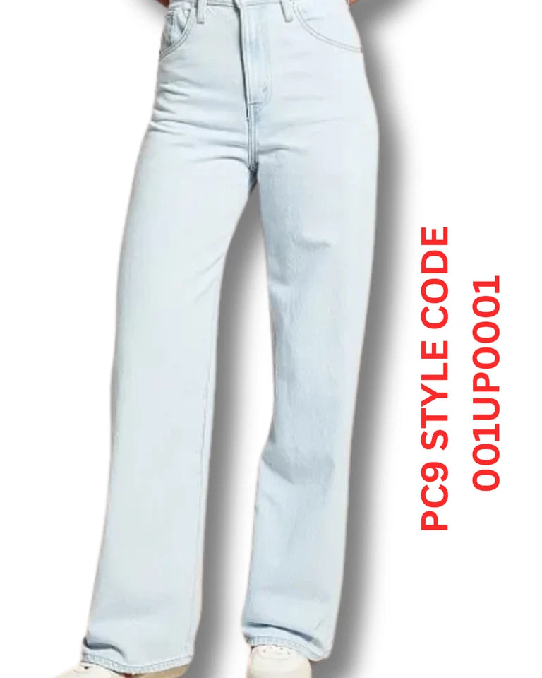 Levi's Cinch Baggy Jeans Light Blue Wash Women's High Rise Wide Leg - Quid Mart