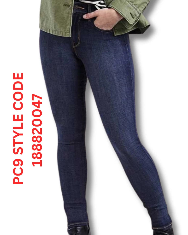 Levi's 721 High Rise Skinny Jeans Blue Women's Stretch Denim - Quid Mart