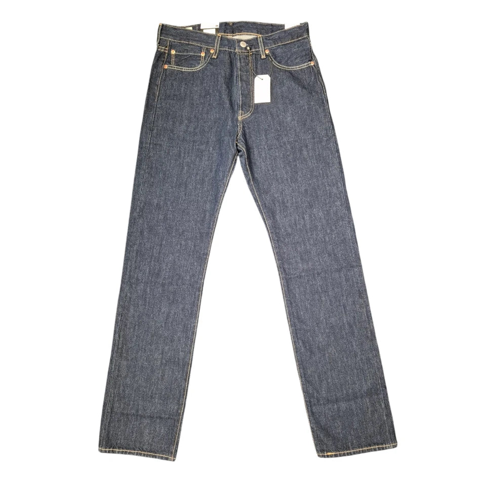 Levi's 501 Original Fit Men's Jeans Onewash Blue Straight Leg Denim Button Fly - Quid Mart