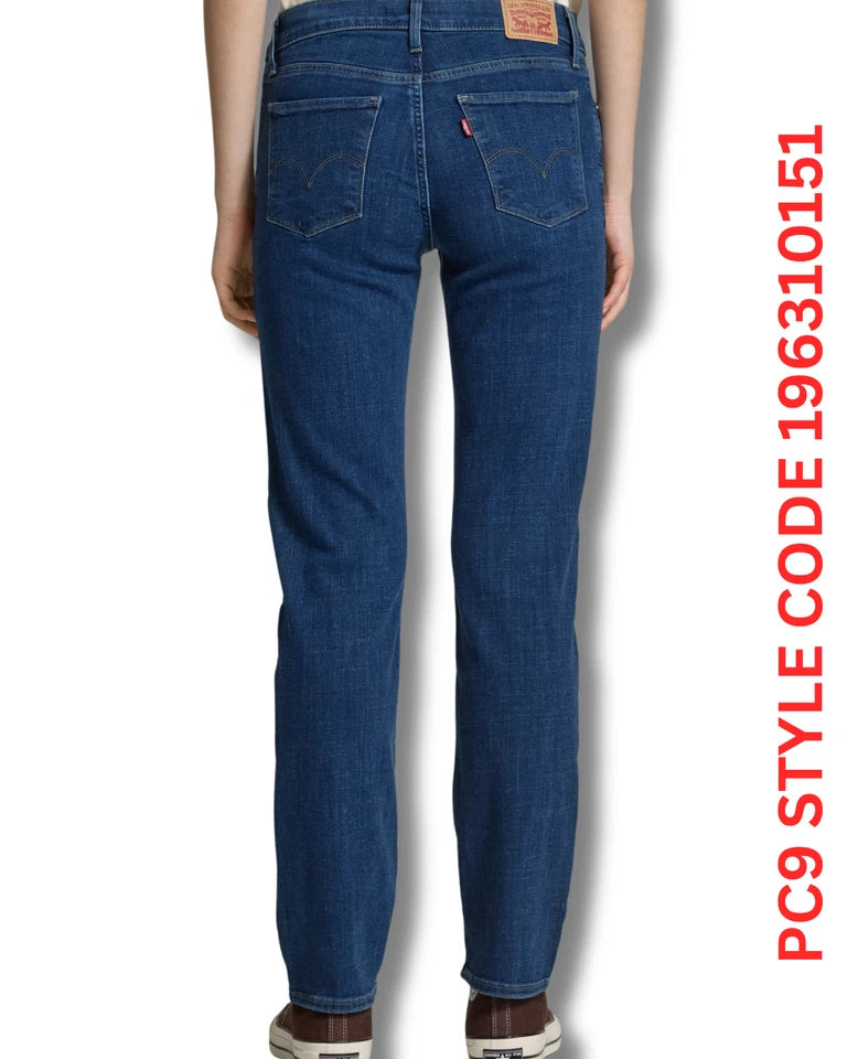 Levi's 314 Shaping Straight Jeans Dark Wash Blue Women's Stretch Denim - Quid Mart