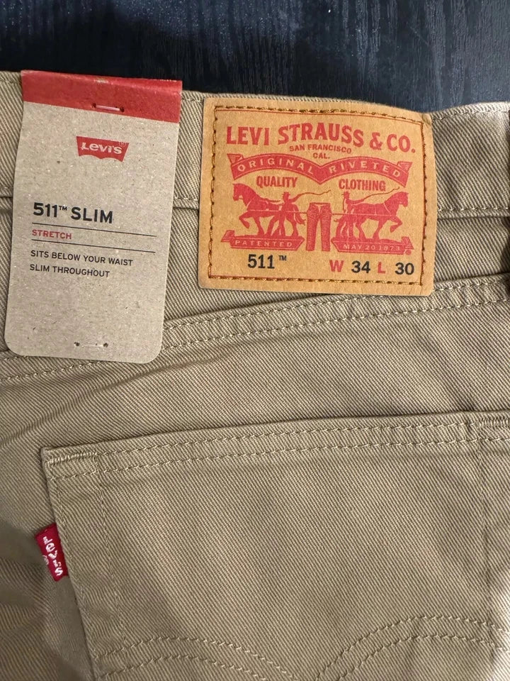 Levi's Original 511 (KHAKI / BEIGE) Slim Fit Mens Stretchable Jeans - Quid Mart