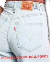 Levi's Cinch Baggy Jeans Light Blue Wash Women's High Rise Wide Leg - Quid Mart