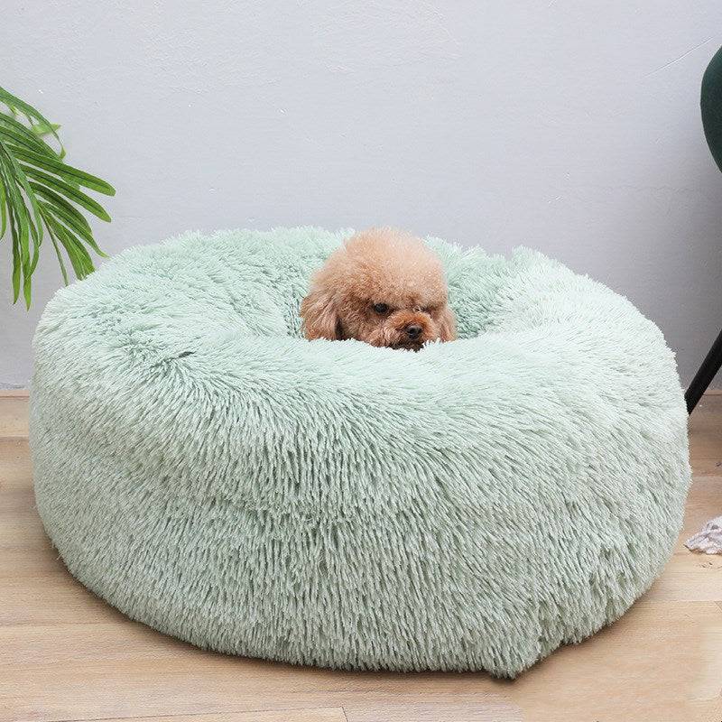 Super Soft Pet Dog Bed Autumn Winter Round Long-haired Pet Mat Suitable House for Cats and Dogs Warm Comfortable Pet Supplies - Quid Mart