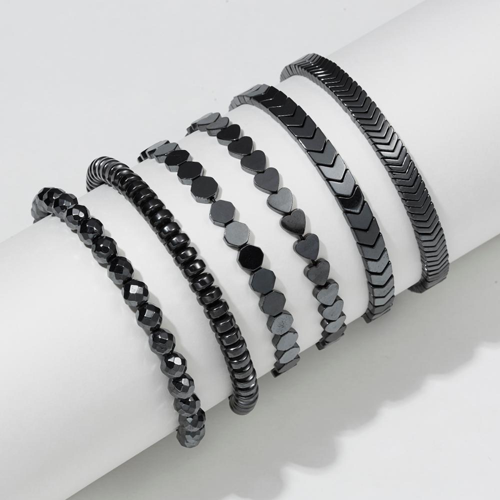 No-magnetic Black Hematite Bracelets For Women Healing Beads Loss Weight Effective Men Bracelet Therapy Arthritis Health Jewelry - Quid Mart