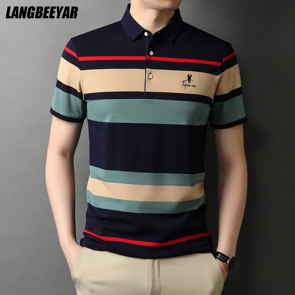 2023 Designer Polo Shirts, Striped Embroidery, Short Sleeve, Top Quality - Quid Mart