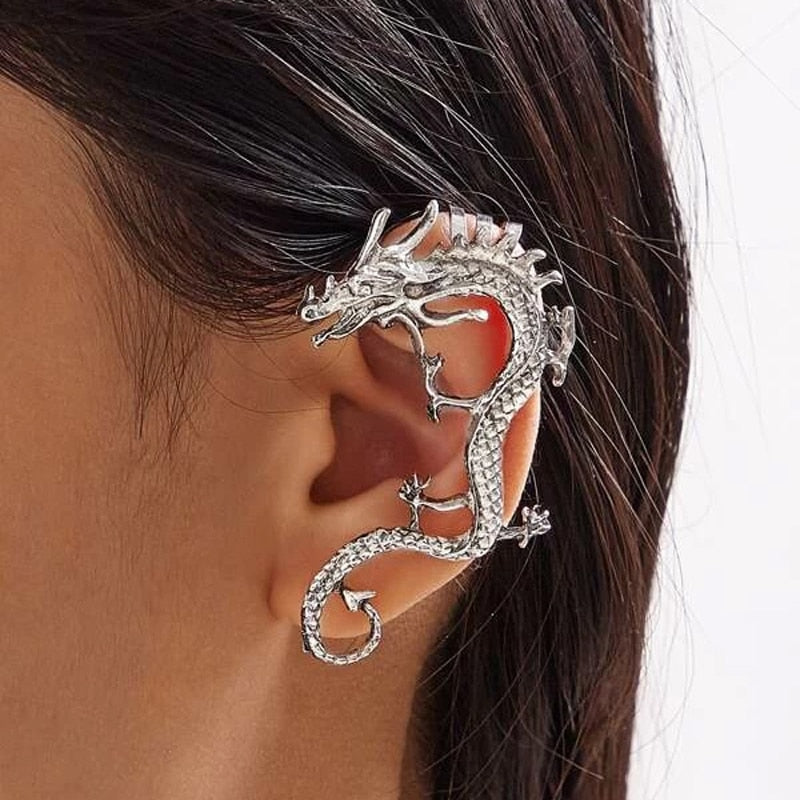 Dragon Ear Clip Vintage Punk Jewelry Accessories Earrings for Women and Men Clip on Earrings Boucle Oreille Femme 2023 Party - Quid Mart