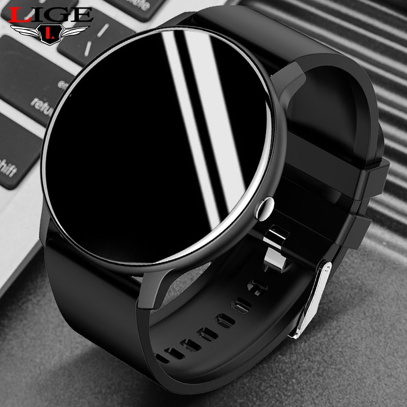LIGE 2022 New Smart Watch Men Full Touch Screen Sport Fitness Watch IP67 Waterproof Bluetooth Smartwatch Men For Xiaomi Huawei - Quid Mart