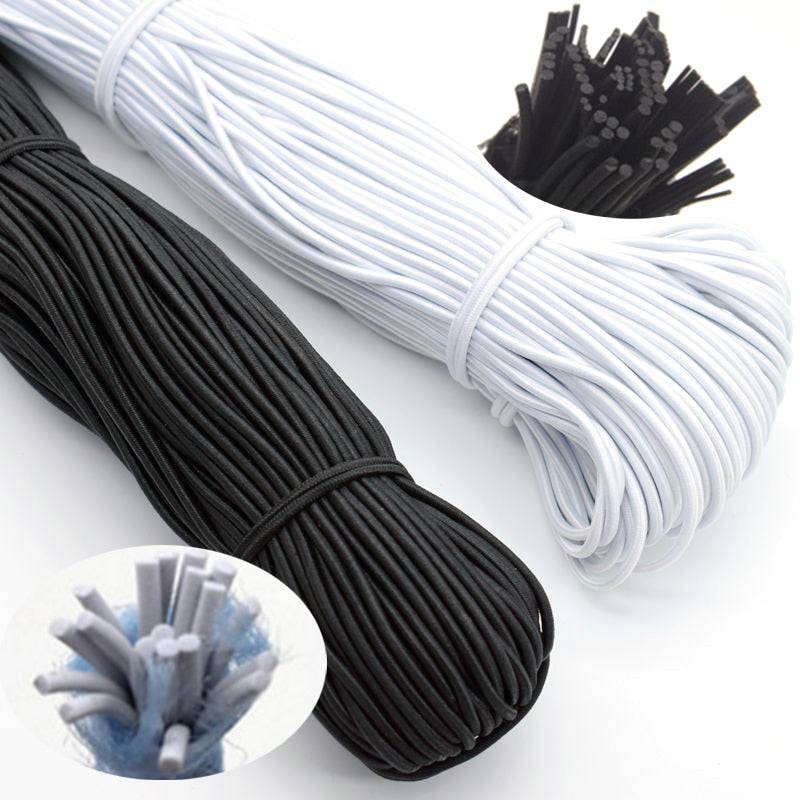 1/2/3/4/5mm High-Quality Round Elastic Band Cord Elastic Rubber white black Stretch rubber For Sewing Garment DIY Accessories - Quid Mart