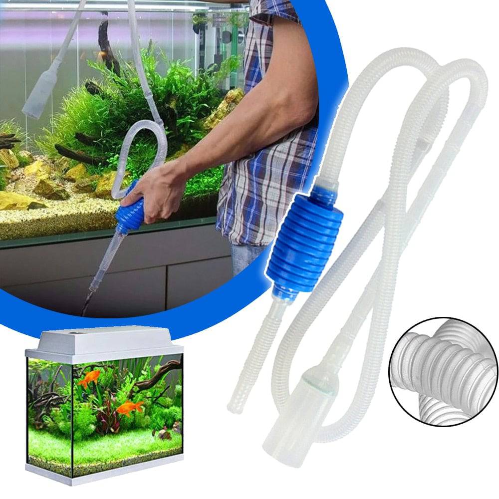 Aquarium Siphon Fish Tank Syphon Vacuum Cleaner Pump Semi-automatic Water Change Changer Gravel Water Filter Acuario Accessories - Quid Mart