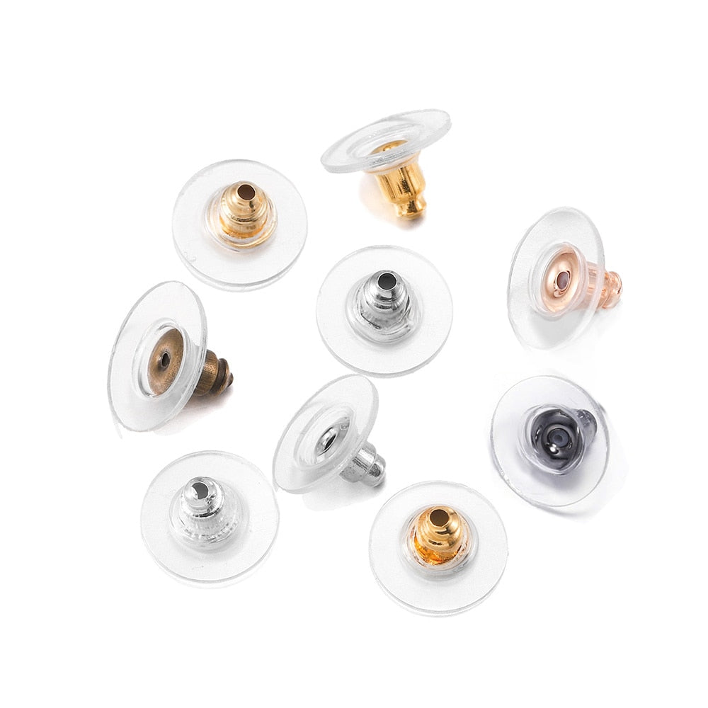 100-200pcs Rubber Earring Backs Stopper Earnuts Stud Earring Back Supplies For Jewelry DIY Jewelry Findings Making Accessories - Quid Mart