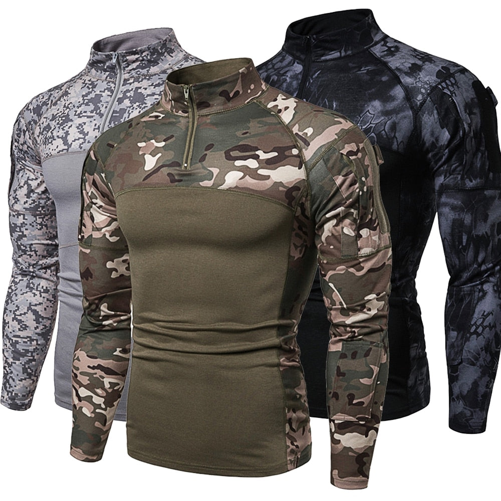 Camouflage Tactical Military Combat Shirt - Men's Army Costume - Quid Mart